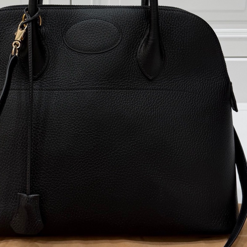 HERMES 愛馬仕 bolide 35 黑金 保齡包 手提包 肩背包 斜背包 側背包-19