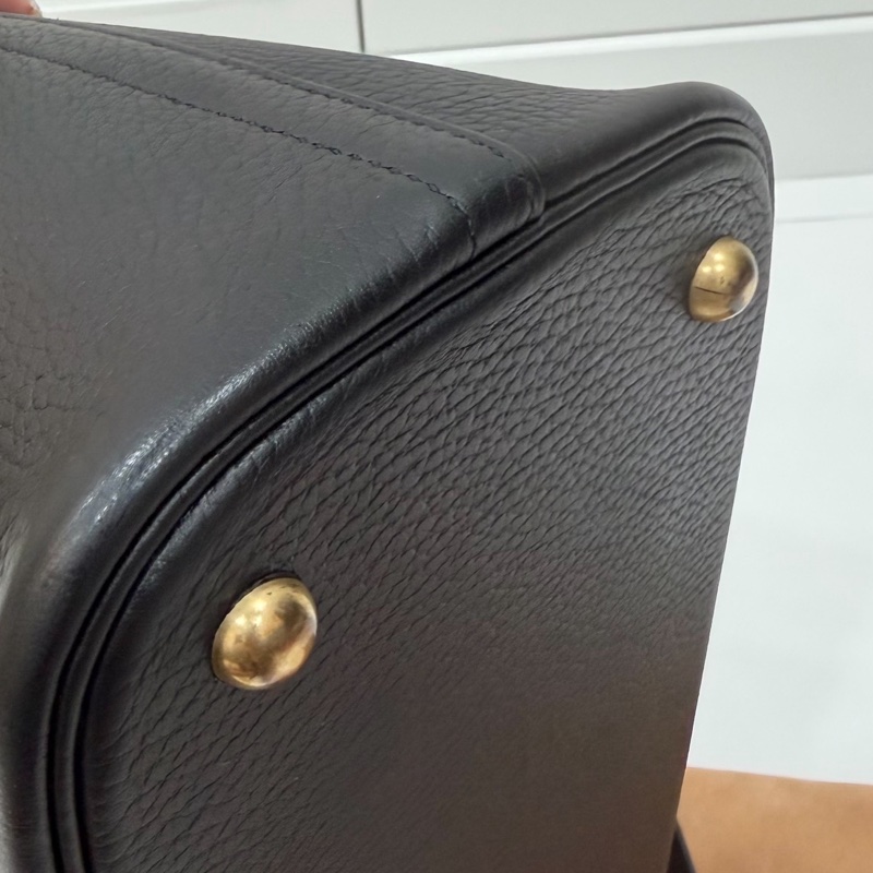 HERMES 愛馬仕 bolide 35 黑金 保齡包 手提包 肩背包 斜背包 側背包-24