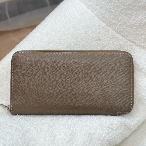 Hermes Silk'In 大象灰色絲巾長夾