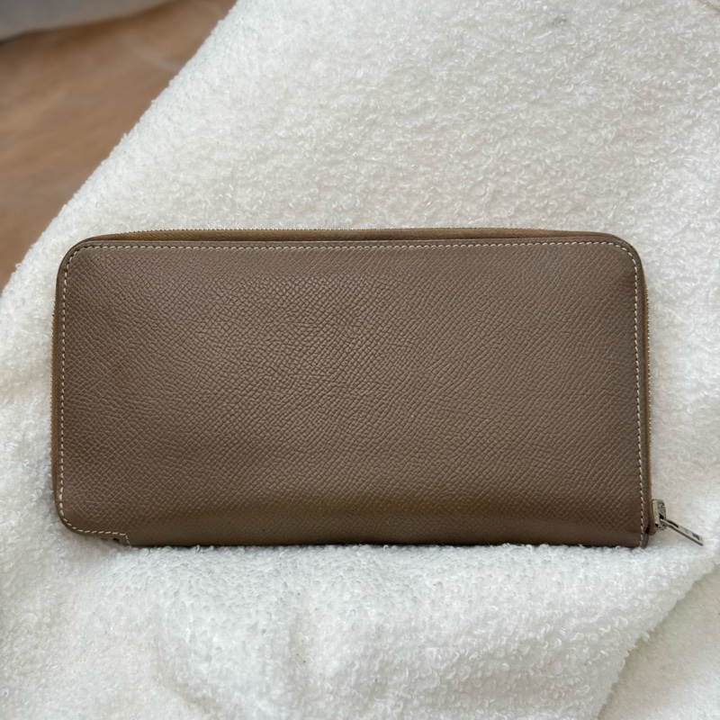 Hermes Silk'In 大象灰色絲巾長夾-1