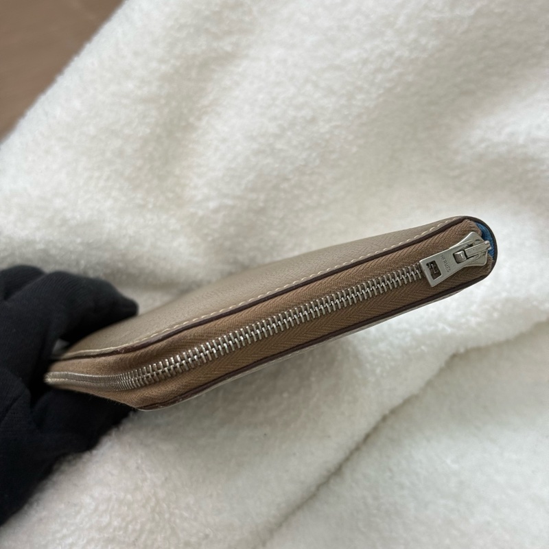 Hermes Silk'In 大象灰色絲巾長夾-2