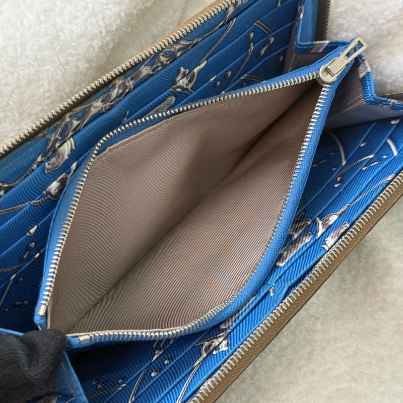 Hermes Silk'In 大象灰色絲巾長夾-8