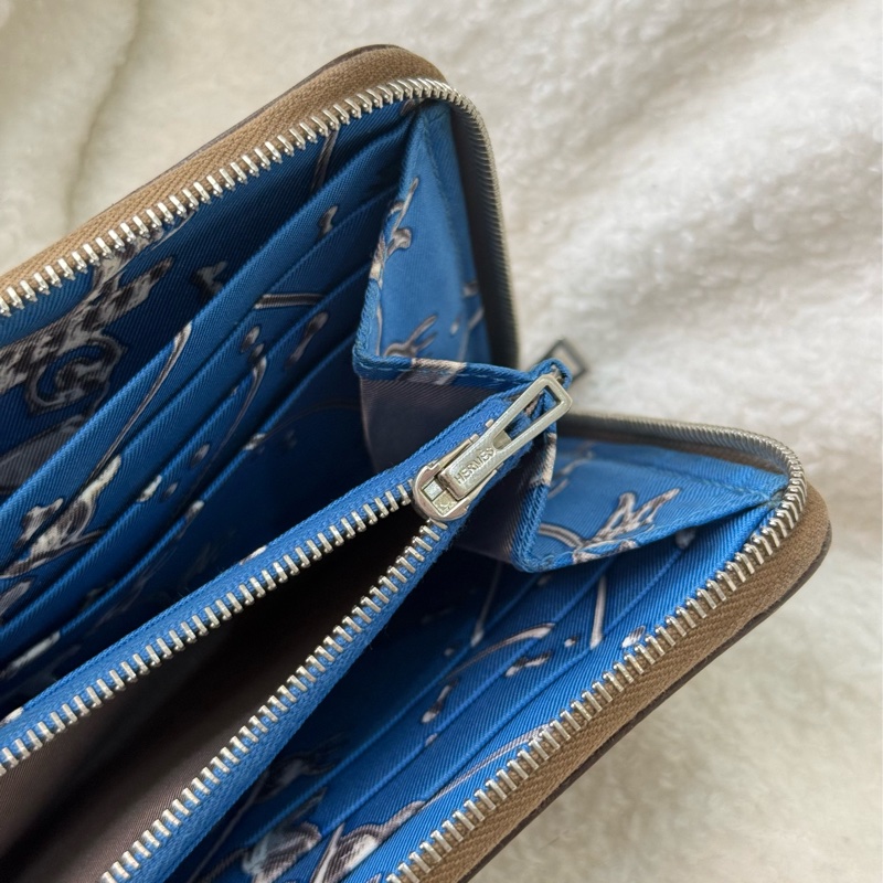 Hermes Silk'In 大象灰色絲巾長夾-9