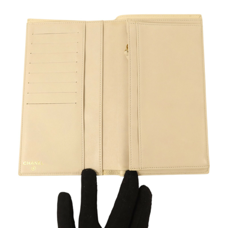 CHANEL 牛皮皮革Long Wallet金扣長錢包-5