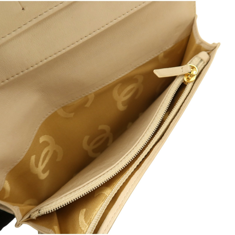 CHANEL 牛皮皮革Long Wallet金扣長錢包-7