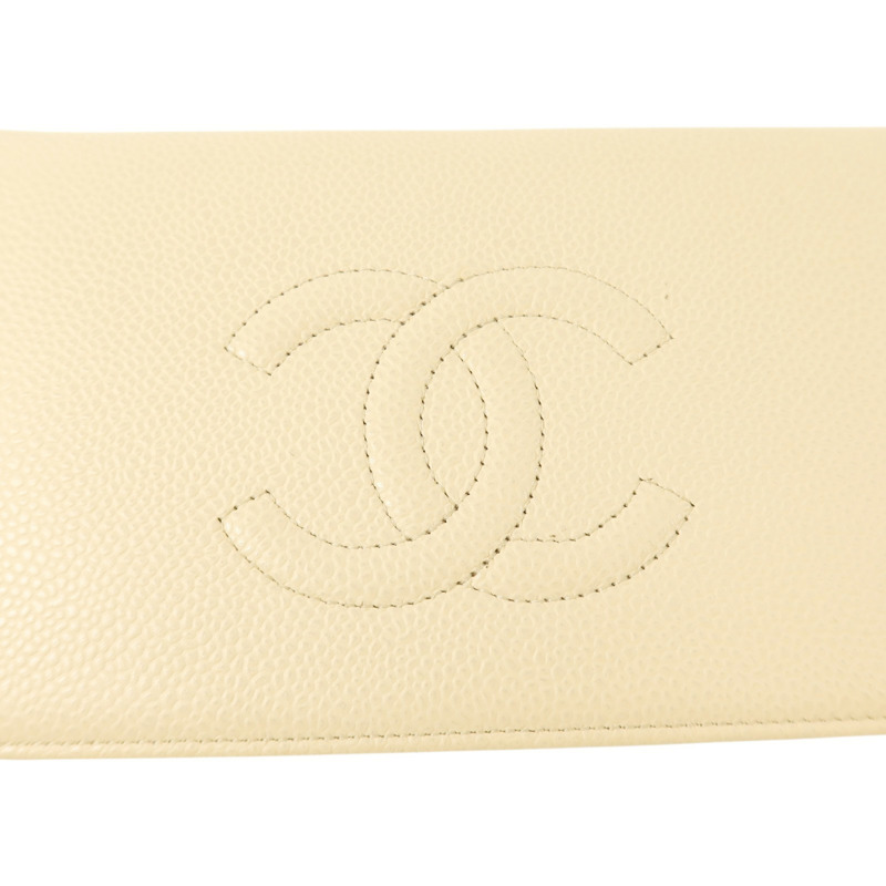 CHANEL 牛皮皮革Long Wallet金扣長錢包-15