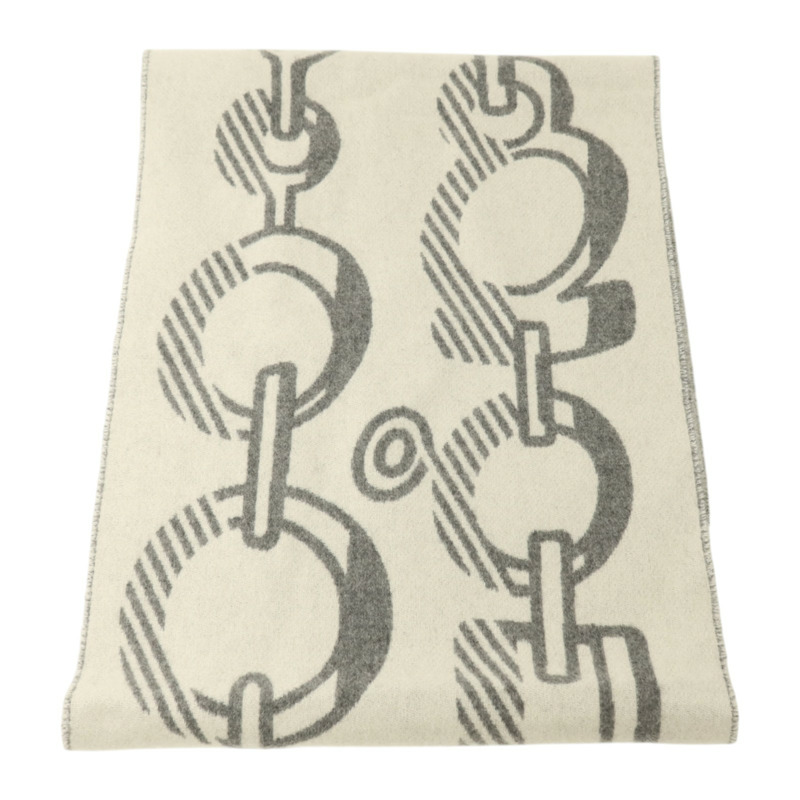 HERMES 羊絨Casaque Do Re Boucles Scarf 30x140圍巾-1