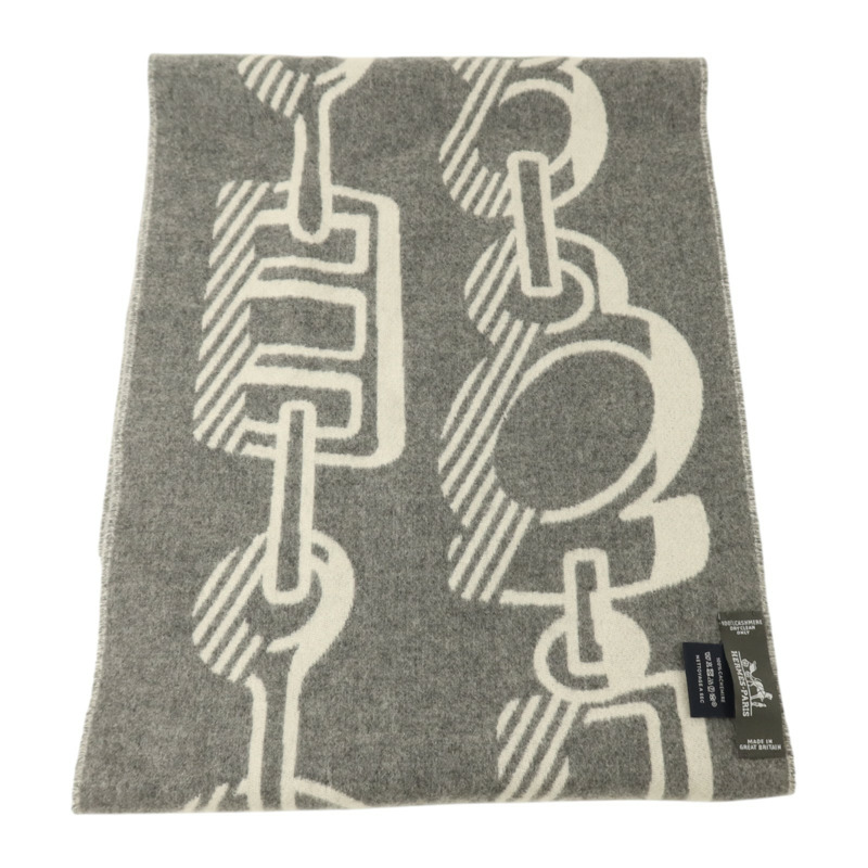 HERMES 羊絨Casaque Do Re Boucles Scarf 30x140圍巾-3