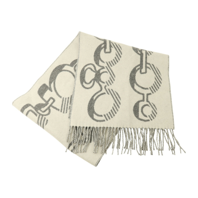 HERMES 羊絨Casaque Do Re Boucles Scarf 30x140圍巾-4