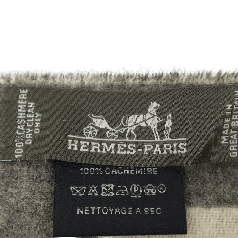HERMES 羊絨Casaque Do Re Boucles Scarf 30x140圍巾-5