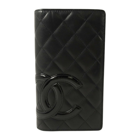 CHANEL 牛皮皮革Cambon Long Wallet銀扣長錢包