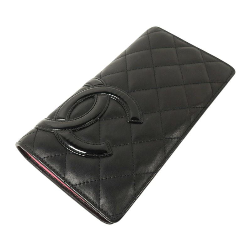 CHANEL 牛皮皮革Cambon Long Wallet銀扣長錢包-3