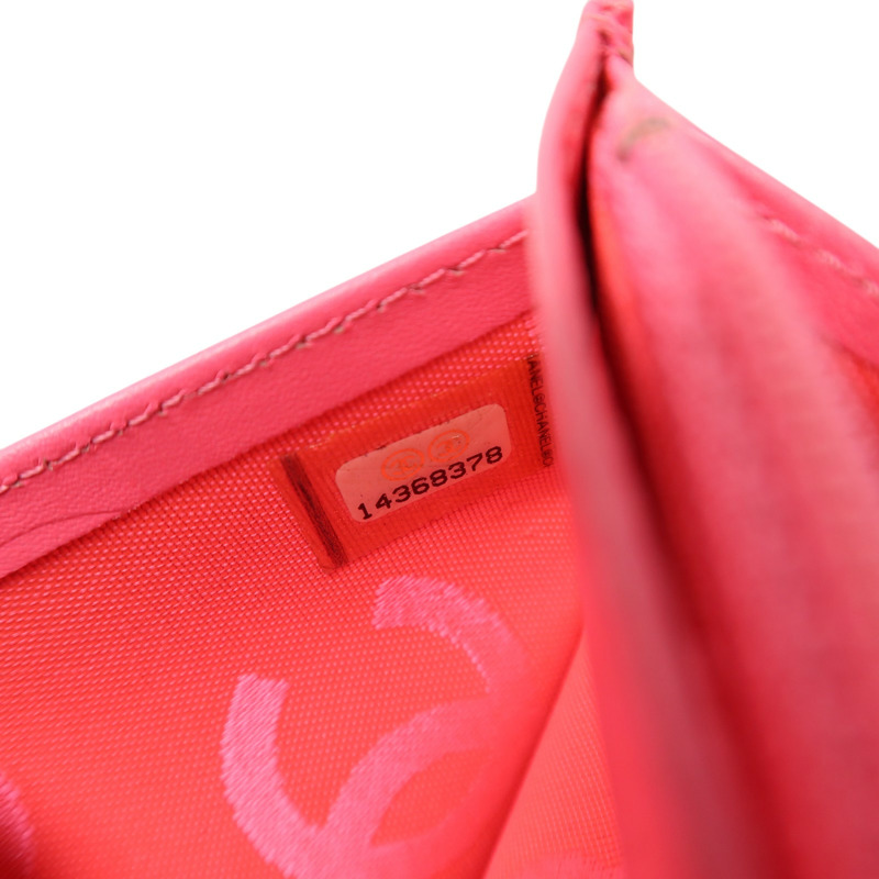 CHANEL 牛皮皮革Cambon Long Wallet銀扣長錢包-7
