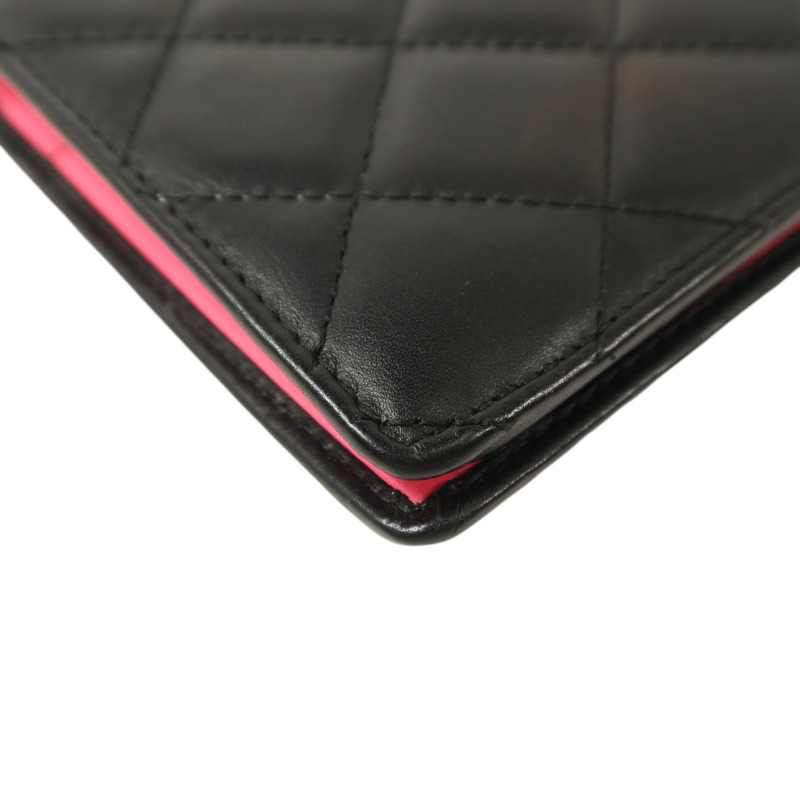 CHANEL 牛皮皮革Cambon Long Wallet銀扣長錢包-11