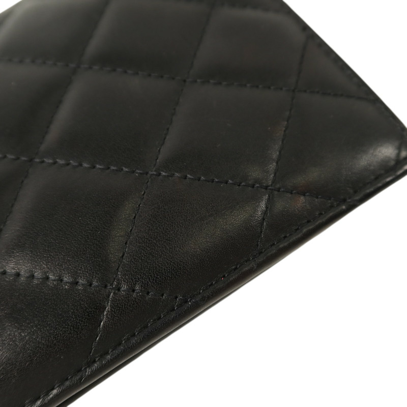 CHANEL 牛皮皮革Cambon Long Wallet銀扣長錢包-13