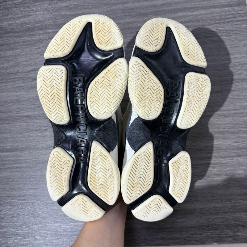 97🆕Balenciaga巴黎世家 Triple S 做舊 網眼 運動鞋 低幫 老爹鞋 女款 白藍-8