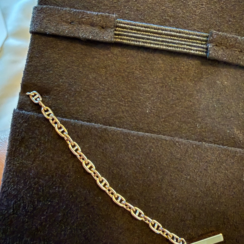 💖Hermes 豬鼻玫瑰金 鑽石手鍊💖 全新全配-7