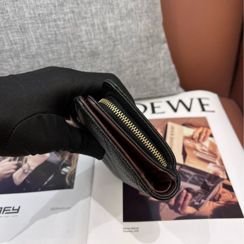 Chanel香奈兒黑金荔枝紋牛皮錢包 20開 98新-3