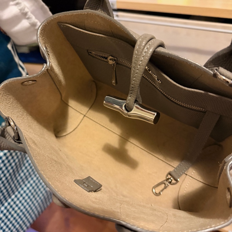 Longchamp Le Roseau 竹節小牛皮包S（斑鳩灰）-2