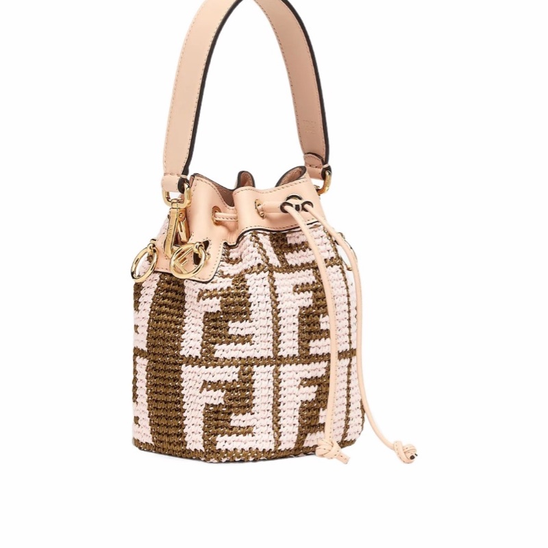 Fendi 女士 Mon Tresor迷你徽標水桶包均碼碼MINI、12 X 10 X 18 CM-1