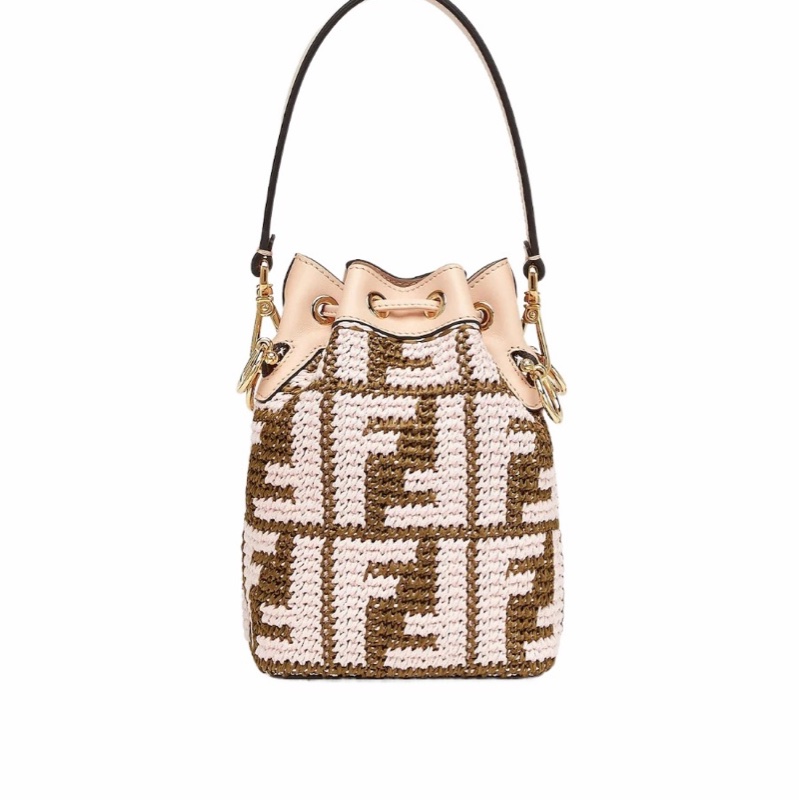 Fendi 女士 Mon Tresor迷你徽標水桶包均碼碼MINI、12 X 10 X 18 CM-3