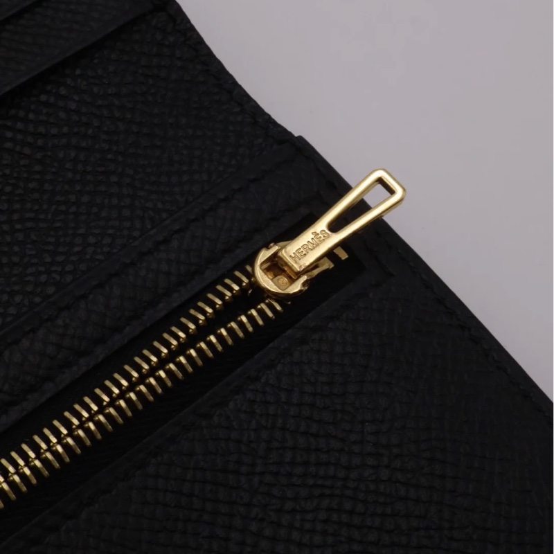 「JL精品代購」95新 現貨 HERMES 愛馬仕Bearn雙折短夾 黑玫瑰金-5