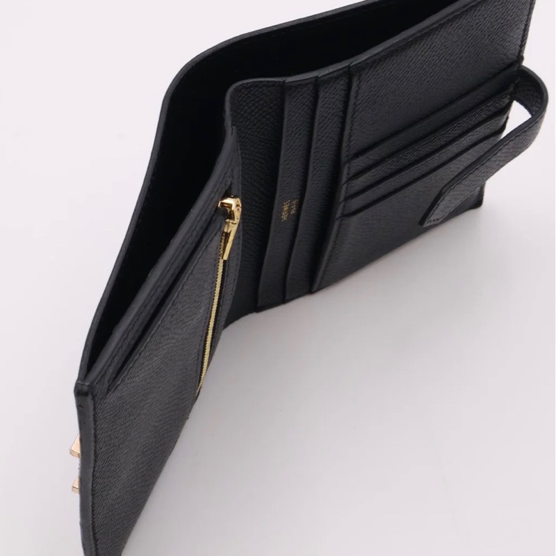 「JL精品代購」95新 現貨 HERMES 愛馬仕Bearn雙折短夾 黑玫瑰金-8