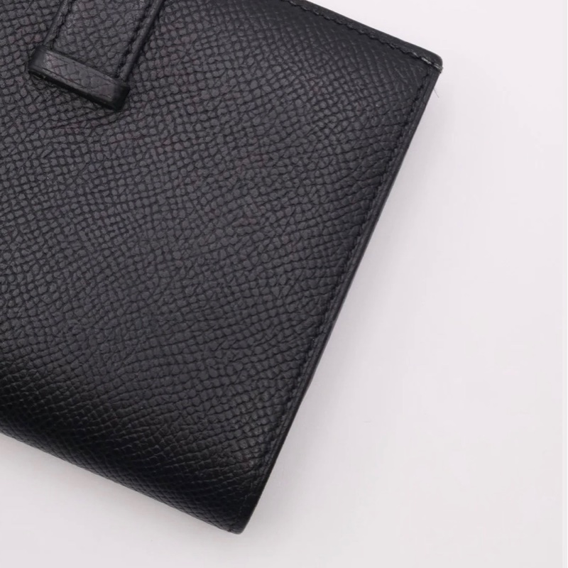 「JL精品代購」95新 現貨 HERMES 愛馬仕Bearn雙折短夾 黑玫瑰金-18