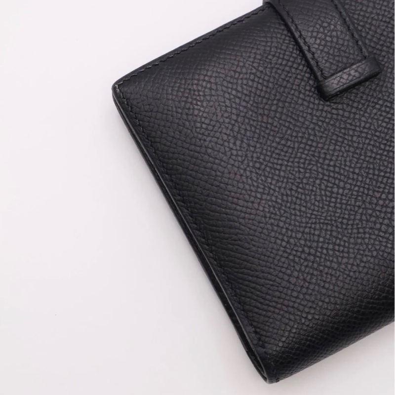 「JL精品代購」95新 現貨 HERMES 愛馬仕Bearn雙折短夾 黑玫瑰金-19