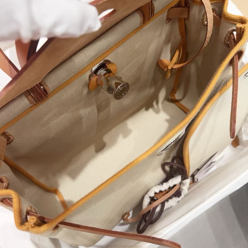 Hermes愛馬仕金棕拼米色herbag31  輕微使用-5