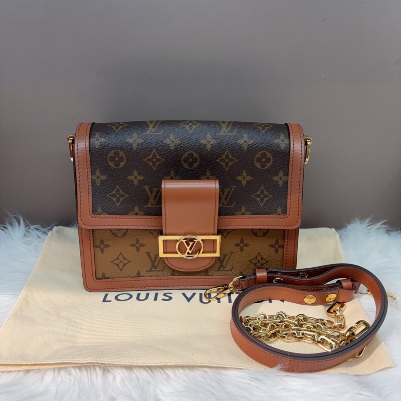 Louis Vuitton路易威登 Dauphine中號達芙妮單肩斜挎包 芯片帶銅牌 配塵袋-0