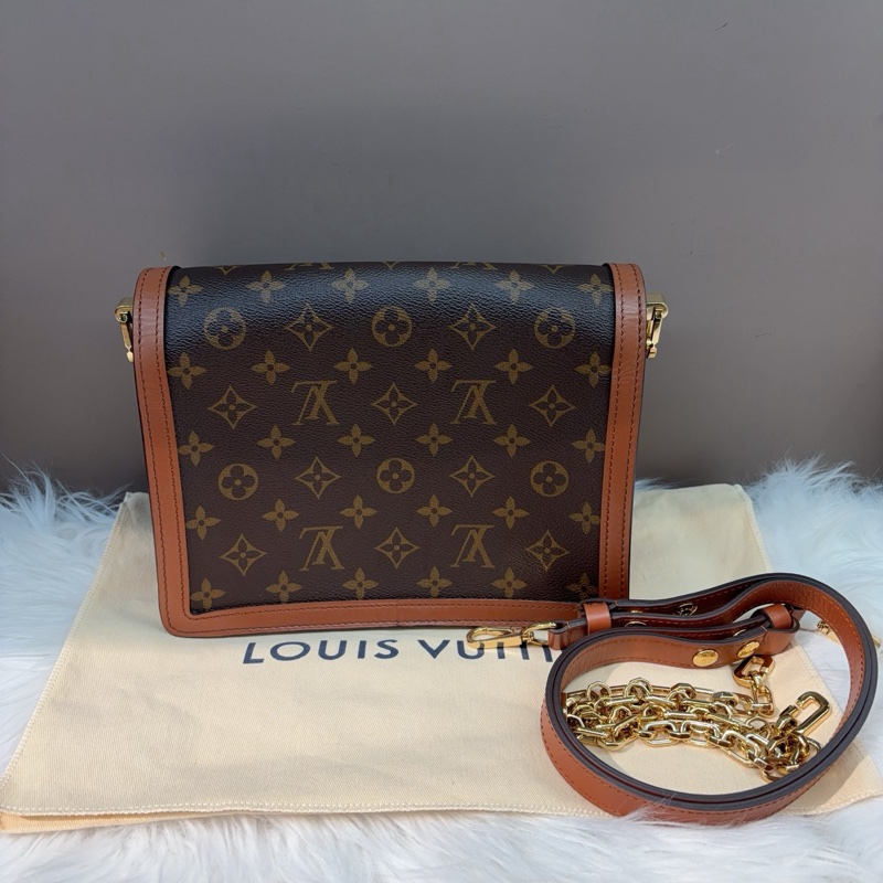 Louis Vuitton路易威登 Dauphine中號達芙妮單肩斜挎包 芯片帶銅牌 配塵袋-1