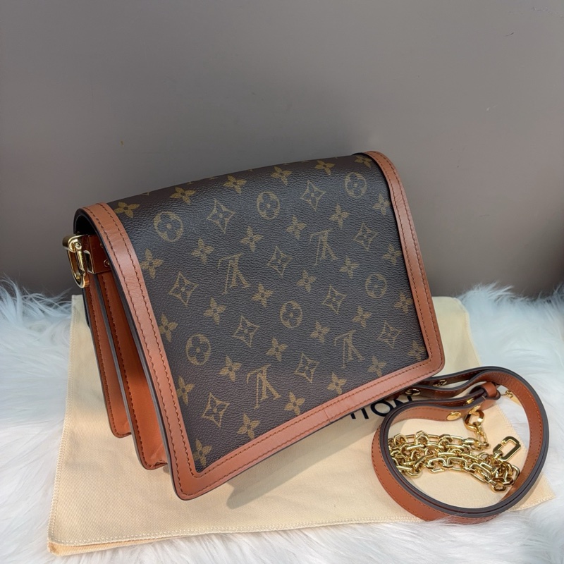 Louis Vuitton路易威登 Dauphine中號達芙妮單肩斜挎包 芯片帶銅牌 配塵袋-2