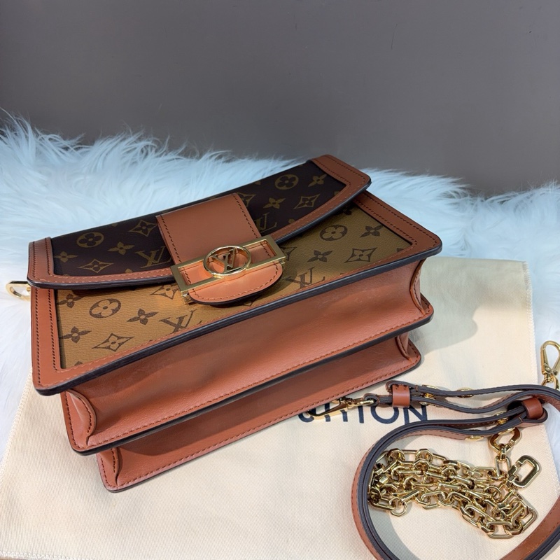 Louis Vuitton路易威登 Dauphine中號達芙妮單肩斜挎包 芯片帶銅牌 配塵袋-4