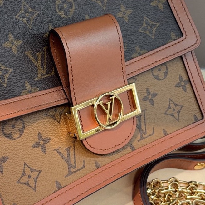 Louis Vuitton路易威登 Dauphine中號達芙妮單肩斜挎包 芯片帶銅牌 配塵袋-6