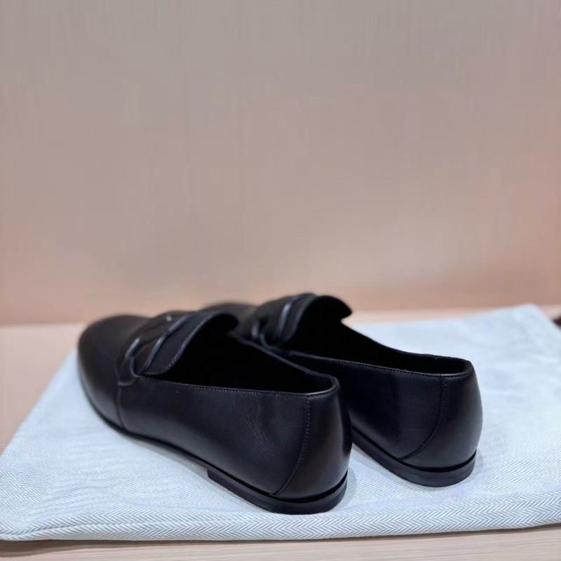 99新Hermes愛馬仕 黑色羊皮Honest圓頭套腳樂福鞋，女款 37碼-2