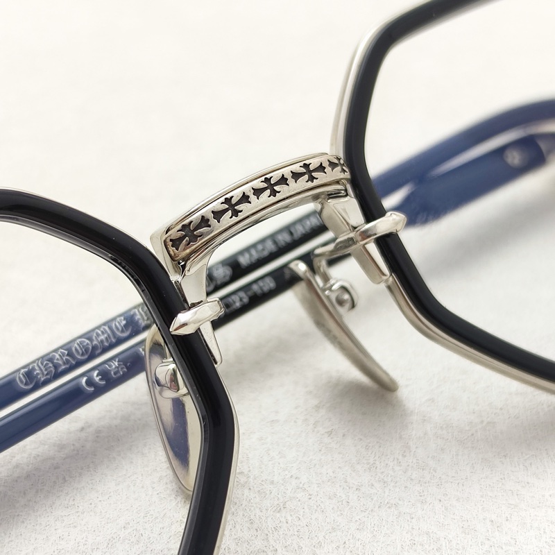 Chrome Hearts 男士 全框平光鏡45 均碼碼橋寬: 2.3cm; 鏡腿長: 15cm; 鏡片直徑: 4.5cm-2