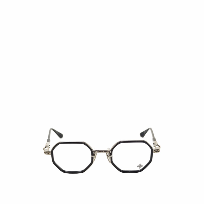 Chrome Hearts 男士 全框平光鏡45 均碼碼橋寬: 2.3cm; 鏡腿長: 15cm; 鏡片直徑: 4.5cm-3