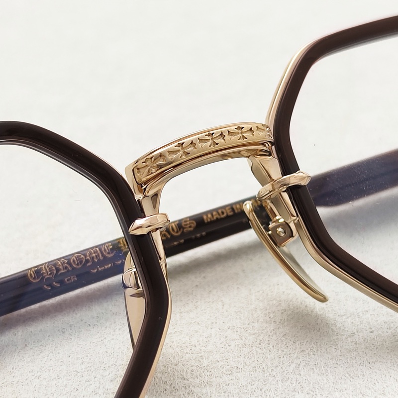 Chrome Hearts 男士 全框平光鏡45碼橋寬: 2.3cm; 鏡腿長: 15cm; 鏡片直徑: 4.5cm-4