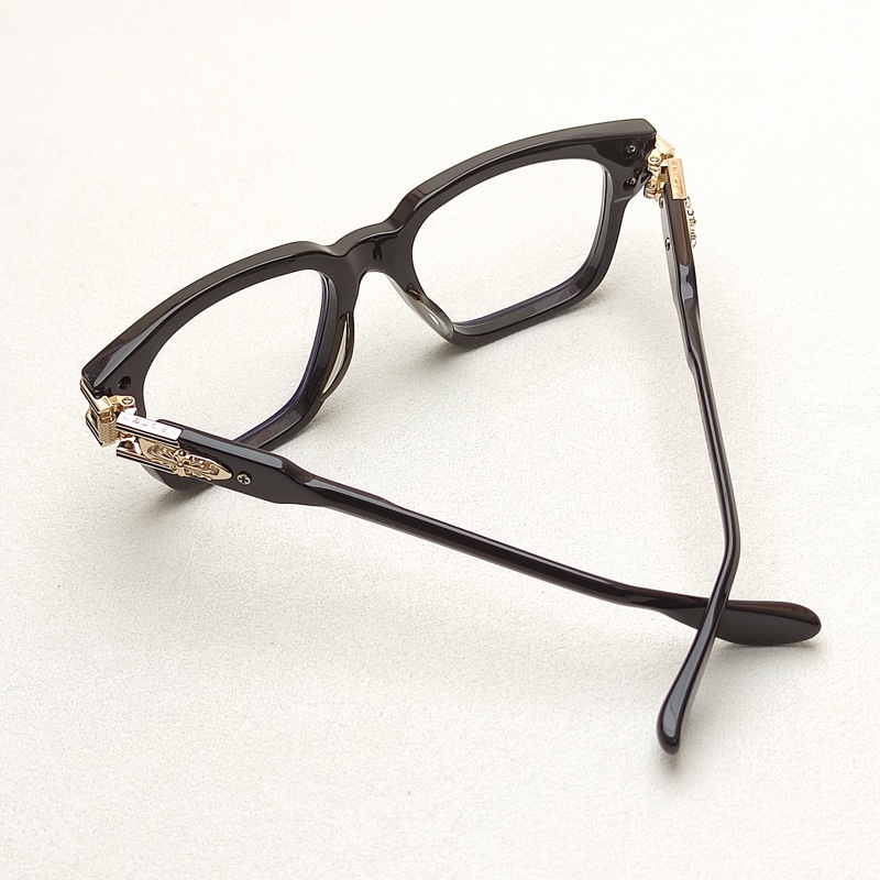 Chrome Hearts 男士 全框平光鏡53碼橋寬: 2cm; 鏡腿長: 15cm; 鏡片直徑: 5.3cm-4