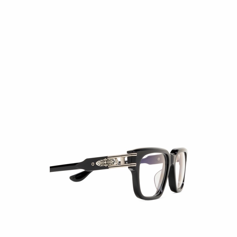 Chrome Hearts 男士 全框平光鏡均碼碼橋寬: 2cm; 鏡腿長: 15cm; 鏡片直徑: 5.3cm-2