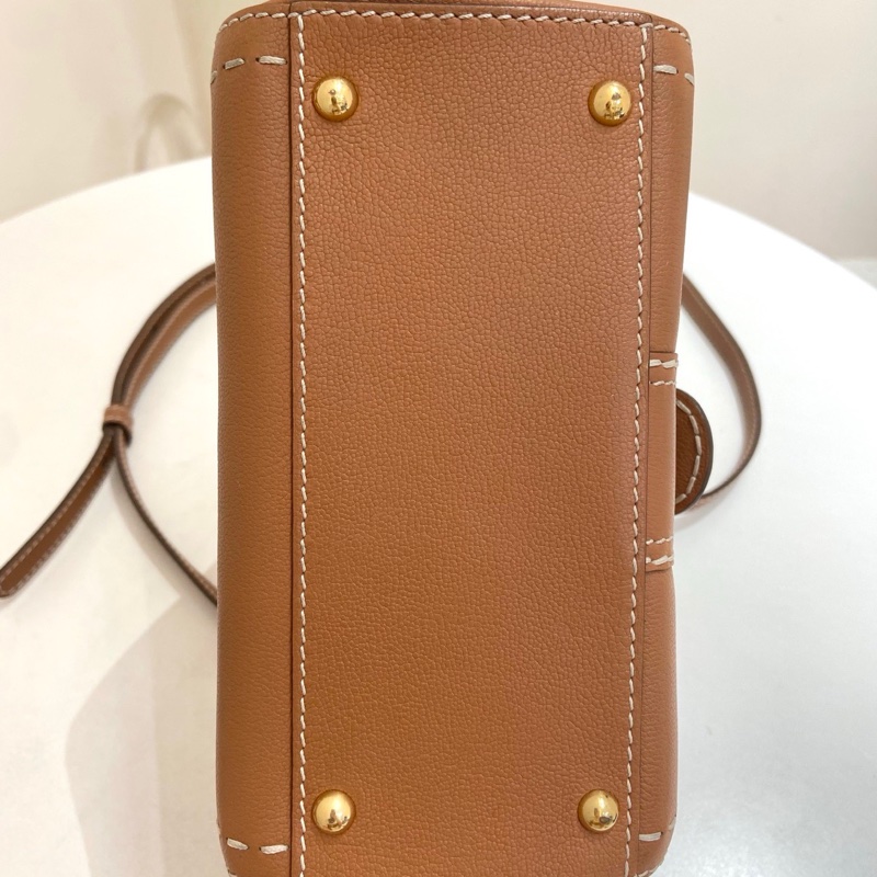 DELVAUX德爾沃brillant mini焦糖棕手提斜挎包  尺寸：20*11*16 附件：缺鏡子 。-4