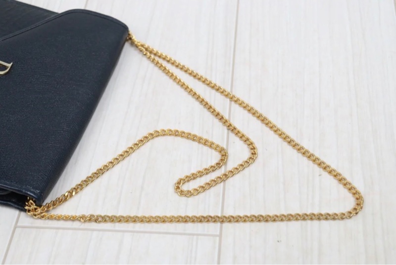 「JL精品代購」9新 Dior黑皮信封鏈條包-9