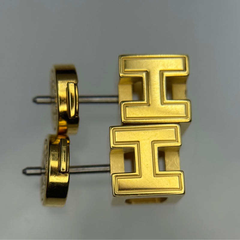 Hermès 愛馬仕 紅色小號方塊H耳釘  🈚附件-2