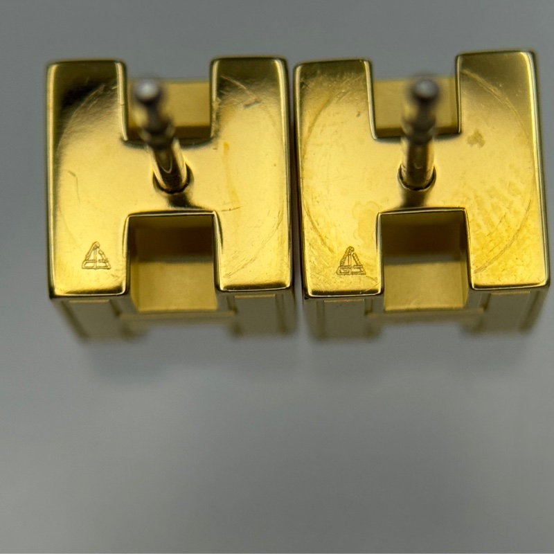 Hermès 愛馬仕 紅色小號方塊H耳釘  🈚附件-3