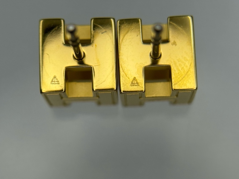 Hermès 愛馬仕 紅色小號方塊H耳釘  🈚附件-7