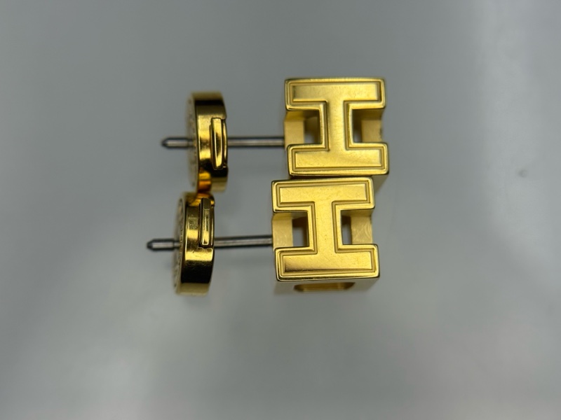 Hermès 愛馬仕 紅色小號方塊H耳釘  🈚附件-9