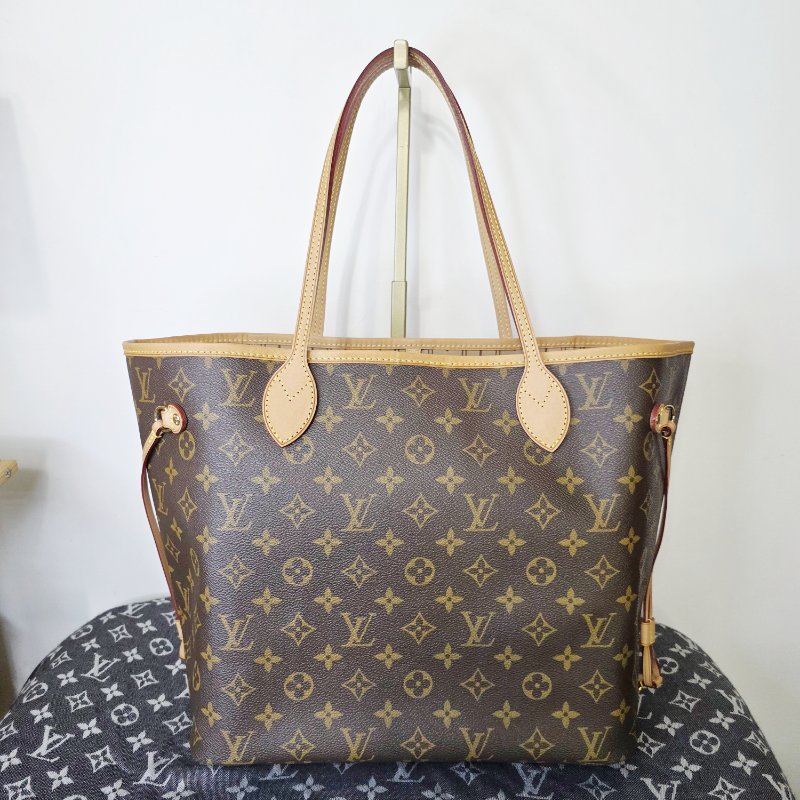 母親節降價  二手Louis Vuitton LV 原花neverfull MM中款 購物包 肩背包-7