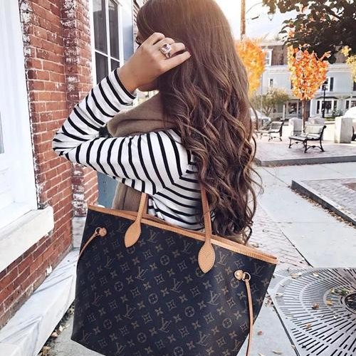 母親節降價  二手Louis Vuitton LV 原花neverfull MM中款 購物包 肩背包-55