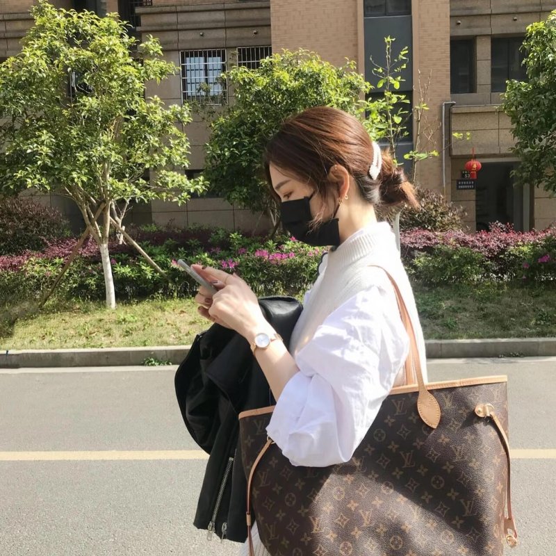 母親節降價  二手Louis Vuitton LV 原花neverfull MM中款 購物包 肩背包-57